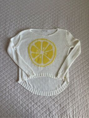Lemonwood White Lemon Intarsia Knit Sweater XS/S